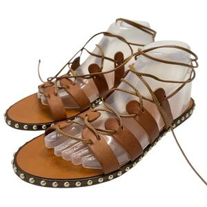 J. Crew Tan Gladiator stud Sandals adjustable Straps
